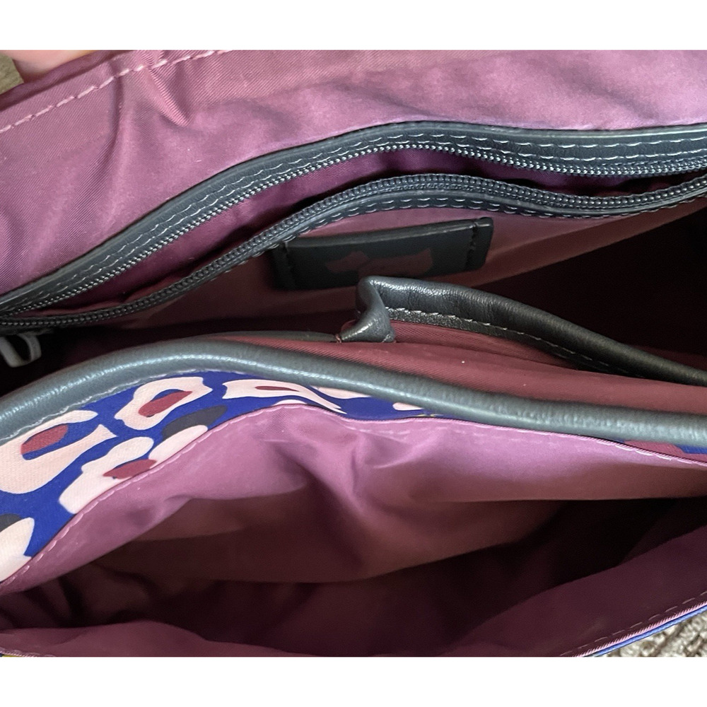 RADLEY LONDON Blue Scottie Dog Purple Nylon Shoulder Flap Zip Crossbody Bag RARE - Picture 15 of 16